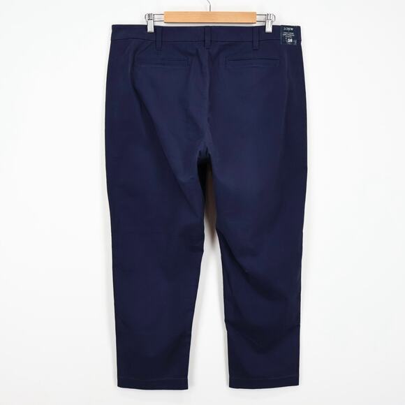 NWT J.Crew Factory High-Rise Straight Leg Girlfriend Chino Pant In Navy Size 16 - Picture 2 of 9